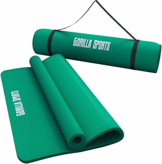 Gorilla Sports Yogamat Deluxe - Groen - 190 x 100 x 1,5 cm - Yoga Mat van Gorilla Sports.
