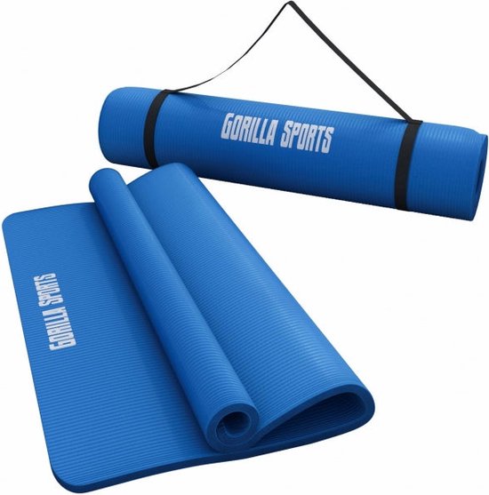 Gorilla Sports Yogamat Deluxe Royal Blue 190 x 100 x 1,5 cm - Yoga Mat van Gorilla Sports.