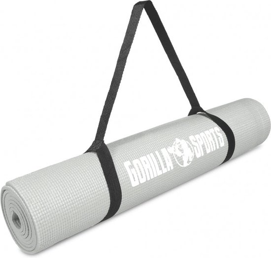 Gorilla Sports Yogamat - Fitnessmat - PVC - 180 x 60 x 0,5 - Grijs van Gorilla Sports.