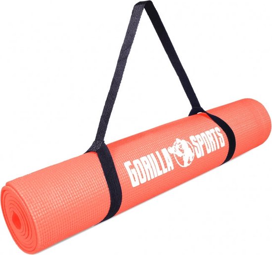 Gorilla Sports Yogamat - Fitnessmat - PVC - 180 x 60 x 0,5 Koraal Rood van Gorilla Sports.