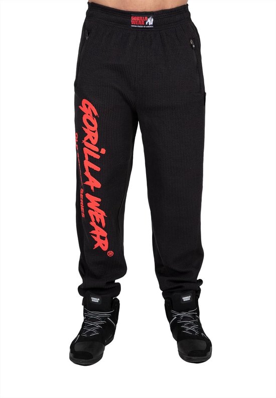Gorilla Wear Augustine Old School Trainingsbroek - Zwart / Rood - 2XL/3XL