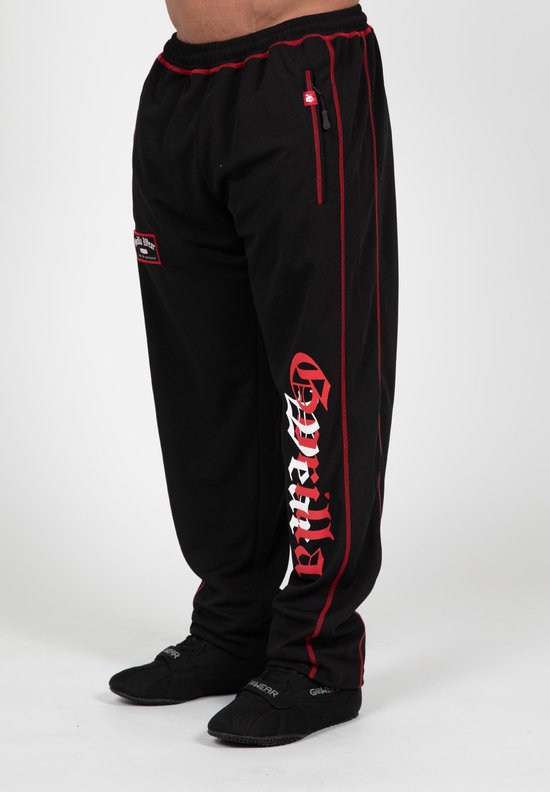 Gorilla Wear Marlow Mesh Pants - Trainingsbroek - Zwart/Rood - 2XL/3XL van Merkloos