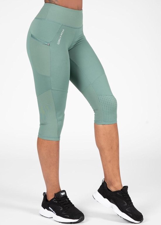 Gorilla Wear Monroe Cropped Legging - Groen - S van Gorilla Wear