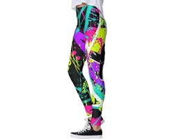 Graffiti Legging - Dames Broek - Neon - Kleuren - Sport - Yoga - Fitness van Merkloos