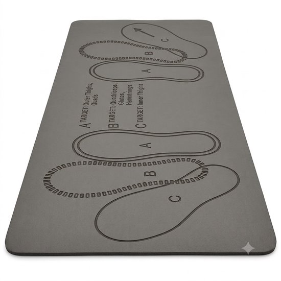 Grijze Pilates mat fitness mat unisex antislip squat mat 80 x 35 cm 0,6 cm dik voor yoga pilates squats lunges bilspier oefeningen thuis gym geweven oefenmat trainings mat functionele fitness apparatuur