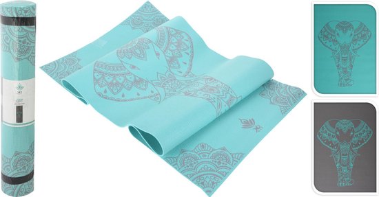Grijze yogamat inclusief met draagriem - 172x61x0.4cm van Avento