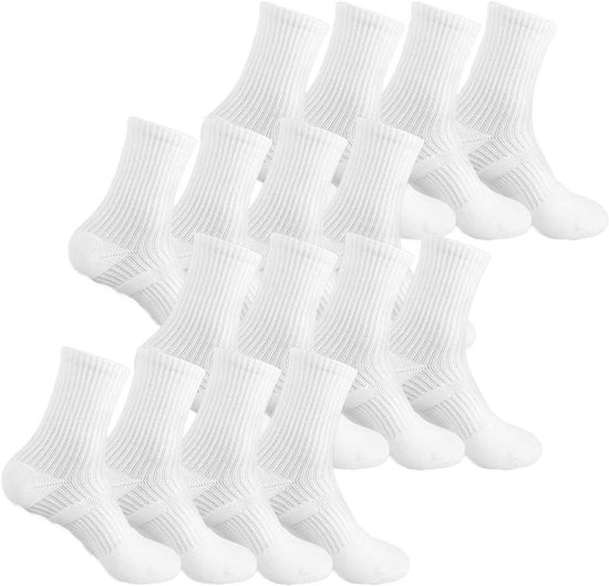 Grip Sokken 8-pack Maat 39-46 voor Voetbal Basketbal Hardlopen - Unisex Wit - Tape Design van Merkloos
