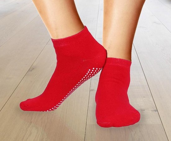 Grips Socks Anti slip sokken Sokken met Grip  S/M Rood van Grips