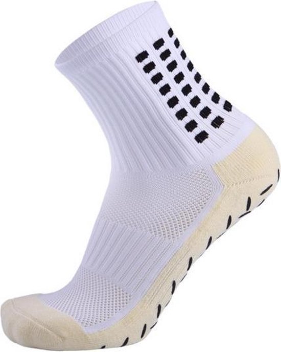 Gripsokken voor sport, basketbalsokken, volleybalsokken en meer. Dempt de klap op je voeten en geeft extra grip. Eén maat (37-44) Wit met zwart. van GravityGrip