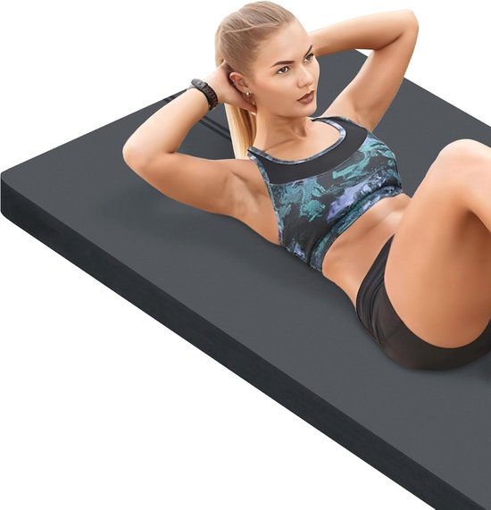Grote Anti-Slip Yogamat - 15mm Dikke Fitnessmat voor Yoga, Pilates en Grondoefeningen met Gratis Draagtas