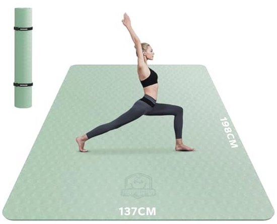Grote Eco-Vriendelijke Yoga Mat - Antislip Sportmat voor Thuis Training, Yoga, Pilates, Strekken en Meditatie