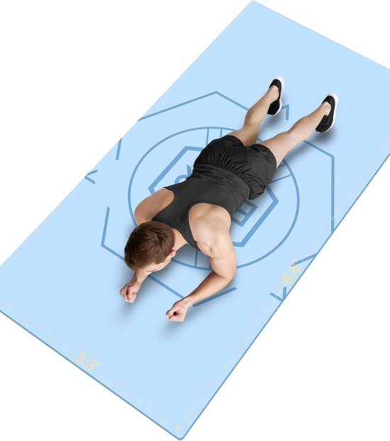 Grote extra brede trainingsmat - Antislip yogamat van 16 cm x 3 inch - Dikke oefenmat voor heren en dames