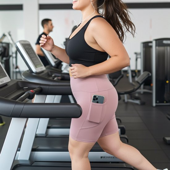 Grote maat sport short plum/roze XXL, met zak van Nike