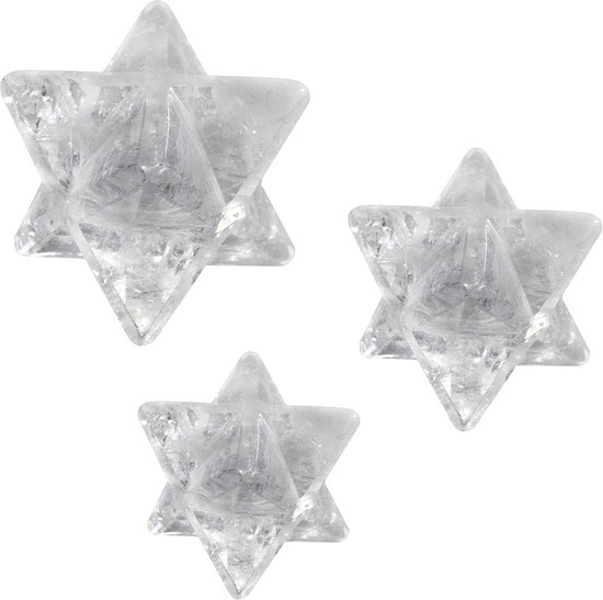 Grote Merkaba Ster van Helder Kwarts Kristal voor Spiritualiteit en Meditatie van Merkloos