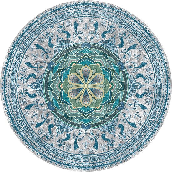 Grote ronde yogamat 4,6'x3,5 mm - Premium extra dik, ultra comfortabel en antislip meditatiemat van Merkloos