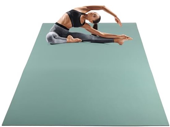 Grote yogamat - 150 x 10 cm antislip trainingsmat voor thuis gym, pilates en stretching