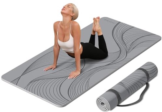 Grote yogamat - 180 x 180 cm, extra breed en dik, comfortabel en antislip voor yoga, pilates en fitness van Merkloos