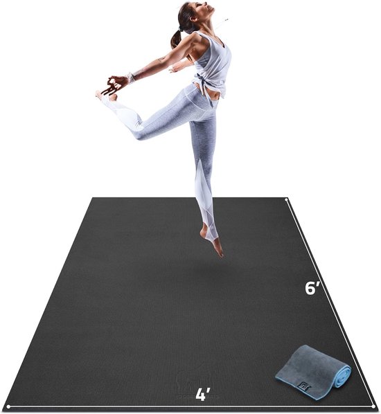 Grote yogamat - 6' x 4' extra dik en comfortabel, antislip voor yoga en cardio trainingen