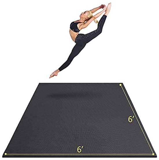Grote Yogamat - Oefenmat Fitnessmat - Thuis Sporten - Extra Dikke Demping - 7mm Dikte - Zwart