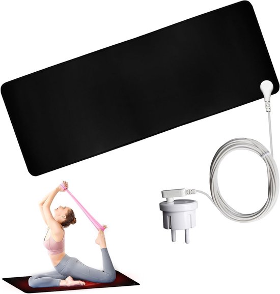 Ground Mat 25 x 68 cm met EU Plug en Kabel, Verbeter Je Welzijn, Betere Slaap, Aardingsmat voor Bureau, Tafel, Bank en Yoga