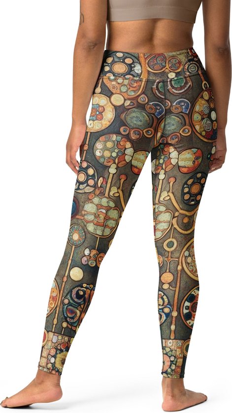 Gustav Klimt 'Appelboom I' ("Apple Tree I") Beroemde Schilderij Yoga Leggings | Premium Kunst Yoga Legging Dames | XL van Merkloos