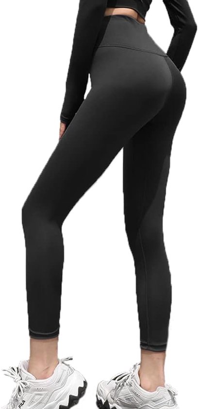 Gym leggings dames L - Zwart - Tummy control - Ideaal voor yoga en fitness - ShopVlot