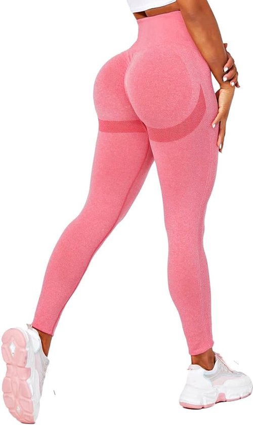 Gym Leggings voor Vrouwen, Hoge Taille Naadloze Workout Yoga Broek, Fitness Scrunch Butt Lifting Elastische Panty - kleur rood - maat L van O QQRHQF