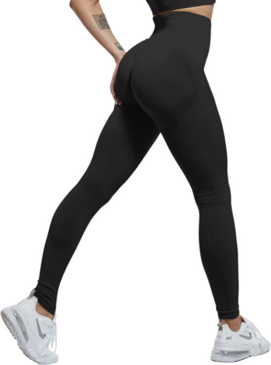 Gym Revolution - Sportlegging dames - Sportkleding dames - Sportbroek dames - Sportlegging - Push up - Shape legging - Sportlegging dames high waist - Hardloopbroek dames - yoga legging dames - Zwart Maat XL van Gym Revolution