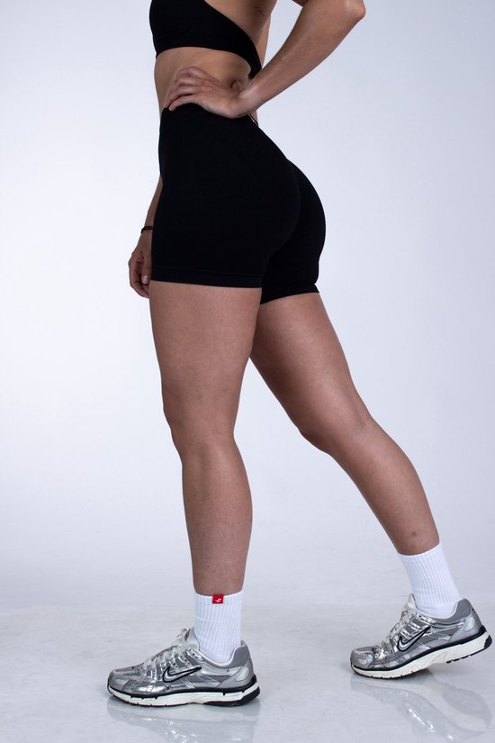 Gymhunterz Sport Short - Scrunch Short Dames - Sportbroek - High Waist - Kleur Zwart - Maat M
