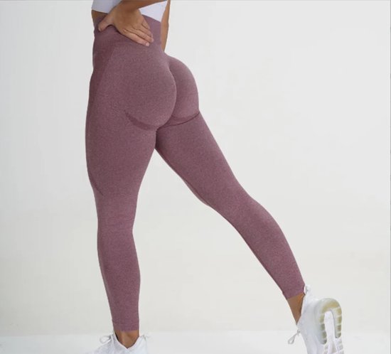 Gymlegging BUTTLIFT - Maat M - Burgundy - Paarsrood - Pushup Legging - Fitness Legging - Sportlegging - Sportkleding - Yoga legging van Merkloos