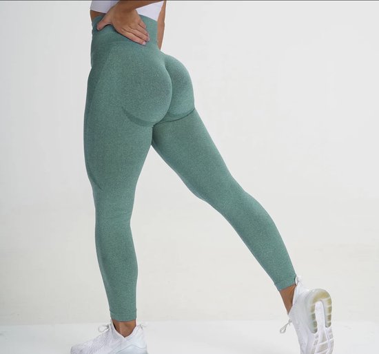 Gymlegging BUTTLIFT - Maat S - Groen - Pushup Legging - Fitness Legging - Sportlegging - Sportkleding - Yoga legging van Merkloos