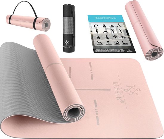 Gymnastiek Mat met Draagband - Non-Slip TPE Yoga Mat - Gewatteerd Fitness Mat van Gymna