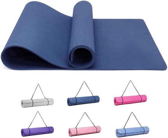 Gymnastiekmat - Antislip Fitnessmat - 1 stuk - Marine - 183 x 61 x 0,6 cm
