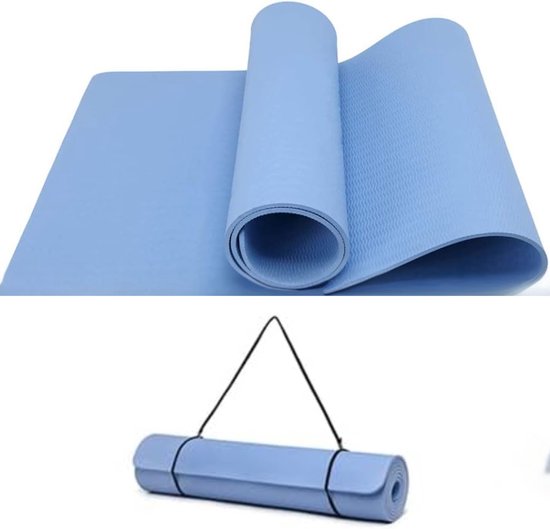 Gymnastiekmat Good Nite fitnessmat antislip trainingsmat sport pilates mat draagriem 183 x 61 x 06 cm blauw .