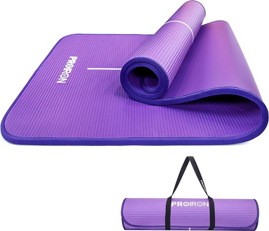 Gymnastiekmat, turnmat voor thuis, met draagriem, trainingsmat, antislip, dikte 10/15 mm, sportmat, fitnessmat, yogamat, pilates, mat voor thuistraining van Merkloos