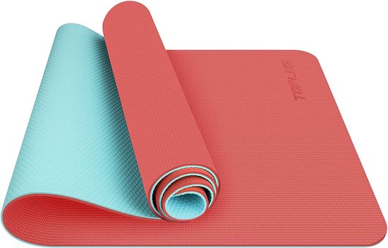 Gymnastiekmat, yogamat, gewatteerd en antislip voor fitness, pilates en gymnastiek met draagriem - afmetingen 183 cm lengte 61 cm breedte