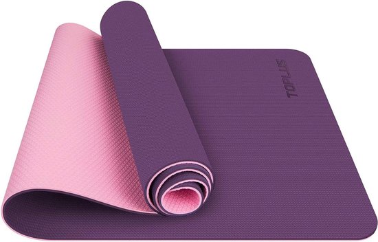 Gymnastiekmat, Yogamat Yogamat Gewatteerd en Antislip Voor Fitness Pilates en Gymnastiek met Draagriem 183 x 61 x 0.6 cm. van Gymna