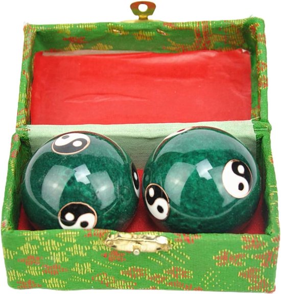 Hand Oefenballen - Meditatie Ballen - Vinger Fitness - Draken Feniks Patroon - 4.8cm Diameter - Groen