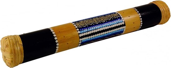 Handgemaakte Regenstok van Bamboe (40 cm) - Spaans Regenmakers Instrument met Authentiek Dotpainting van Merkloos