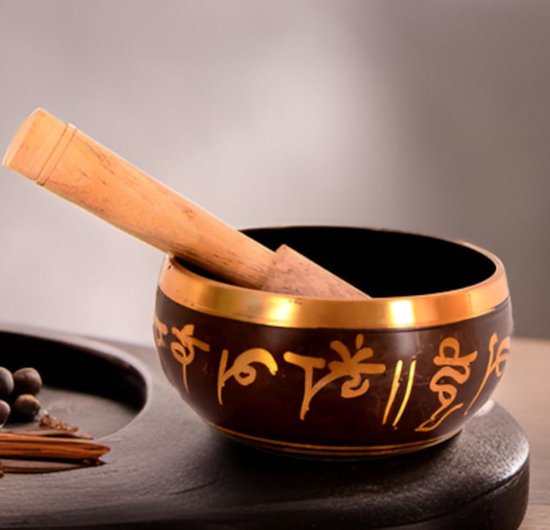 Handgemaakte Tibetaanse boeddhistische muziekinstrument voor meditatie 4 inch - Bell Metal Singing Bowl (11079A) singing bowl set van Silent Mind
