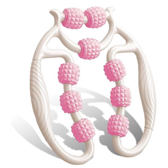 Handmatige Spierroller met 9 Massagewielen – 360° Massage voor Benen, Armen, Nek & Rug – Compact & Draagbaar van Merkloos