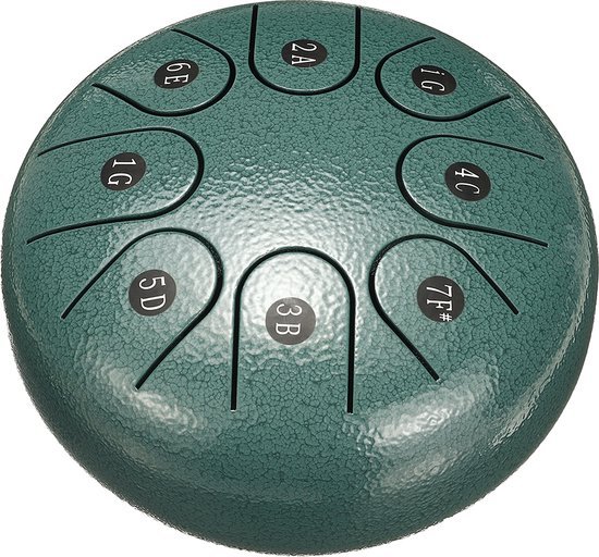 Handpan Hangdrum tonguedrum groen van Kastamira.
