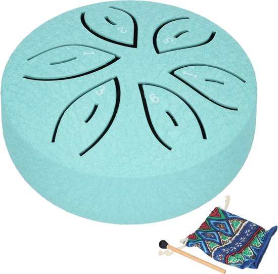 Handpan, Klankschaal, Voor Magische Geluiden, Handpan Drum, Regen Drum, Muziek Instrument - Met Drumstick - Lichtblauw - 3 Inch van Uking
