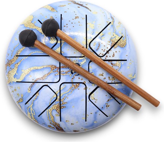 Hapi Drums - Medium Stalen Tong Geluksdrumss Blauwe Lucht - 17x13cm van Hapi Drums
