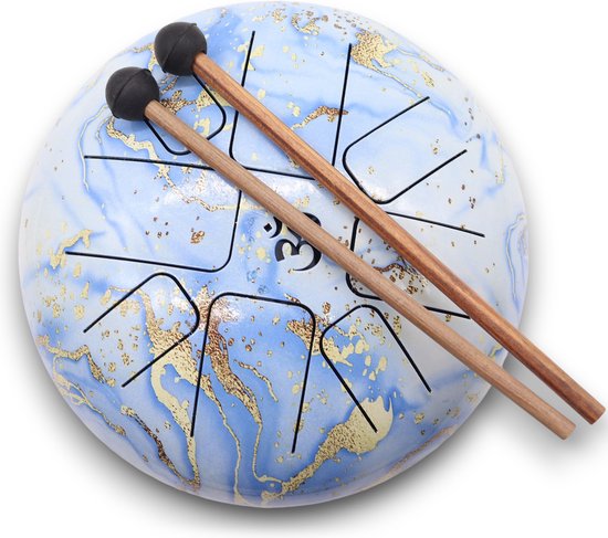 Hapi Drums - Medium Stalen Tong Geluksdrumss Blauwe Lucht - 22x18cm van Hapi Drums