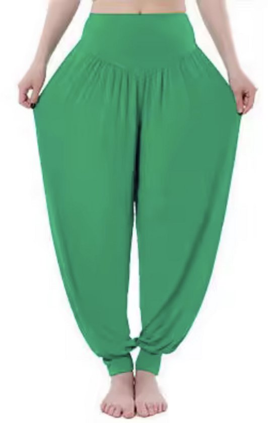 Harembroek - Chillbroek - Chillpants - Harem broek - Groen - XXL - Yogabroek - Baggy broek - Boho - CHPN van Merkloos