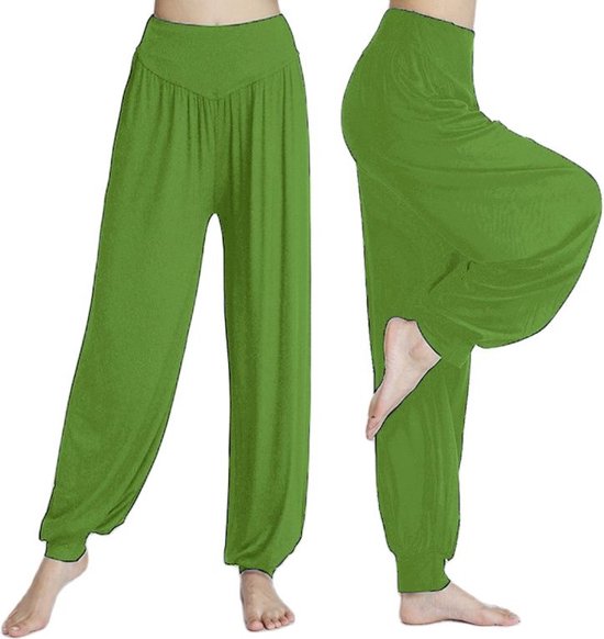 Harembroek - Yogabroek - Chillbroek - Lichtgroen - XXL - Harempants - Luchtige broek - Loose pants van Die Hippie.