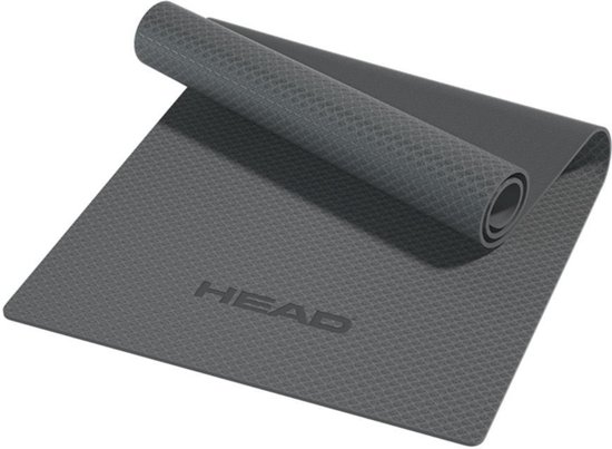 HEAD Yogamat - Yoga Mat - Sportmat - Fitnessmat - Pilates Mat - 183x80x0,7cm - Grijs van Merkloos