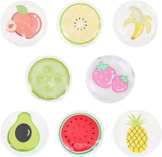 Herbruikbare Oogpads - Fruit Ijs Patches - Oog Verkoeling - Zachte Gel Vulling - 7 cm Diameter - Verschillende Kleuren