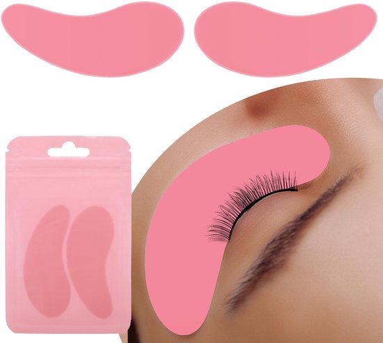Herbruikbare oogpads, siliconen wimperverlenging onder oogpatches, isolatiepads voor onderste wimpers, wimperlifthoes voor lamineren, wimperpermanent (roze)